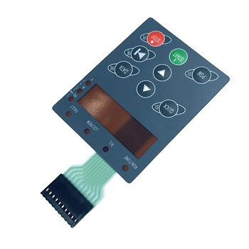 Embossed tactile membrane switch with LCD window for inverter control panel