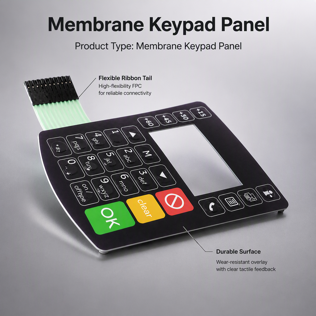 Custom Membrane Keypad Panel Capacitive Touch Switch Key Pad for Industrial Control Home Appliance