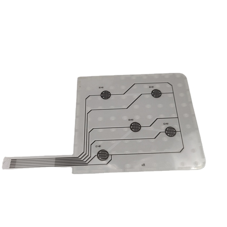 Custom Flexible Silver Ink Printed Circuit Membrane Pressure Sensor Thin Film Force Sensitive Resistor FSR Sensor