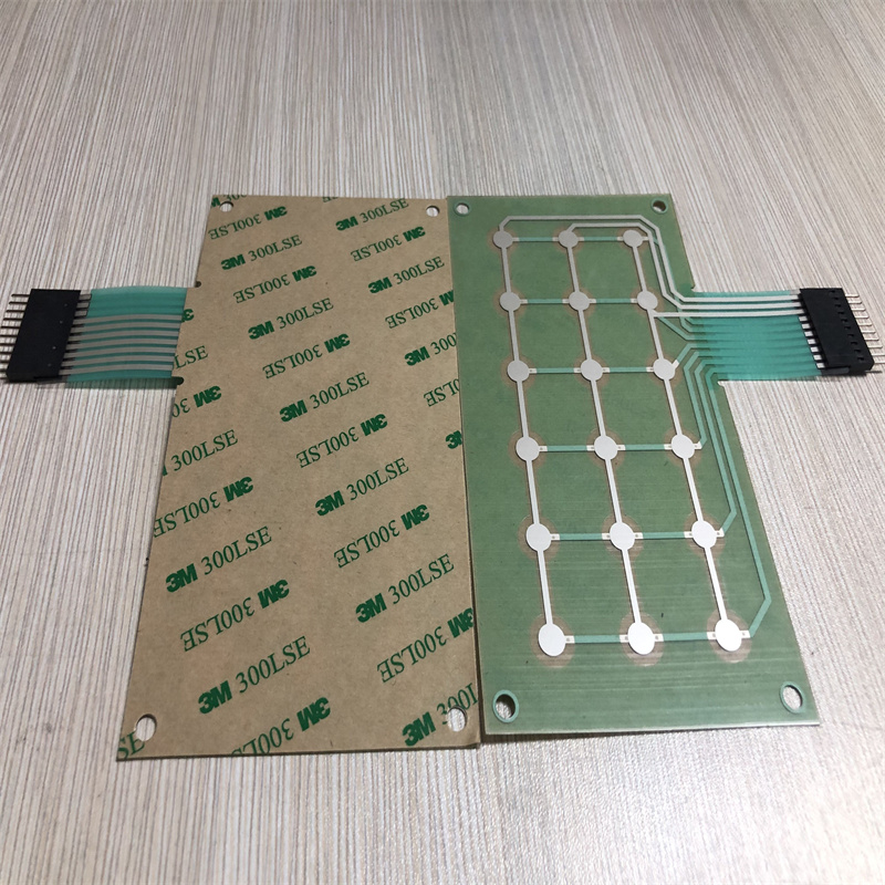 0.125mm Glossy PET Material Membrane Switch Keyboard Circuit with 3M467 Adhesive 2NO for Vending Machine Application