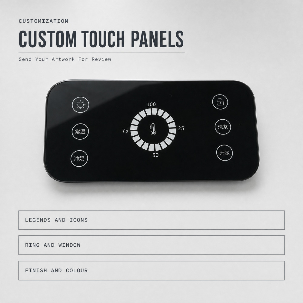 Water Dispenser Membrane Switch Control Panel with LED display PC/PET/PMMA Graphic Overlay panel