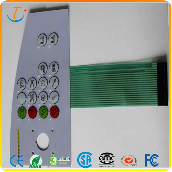 0.125mm Glossy PET Material Membrane Switch Keyboard Circuit with 3M467 Adhesive 2NO for Vending Machine Application