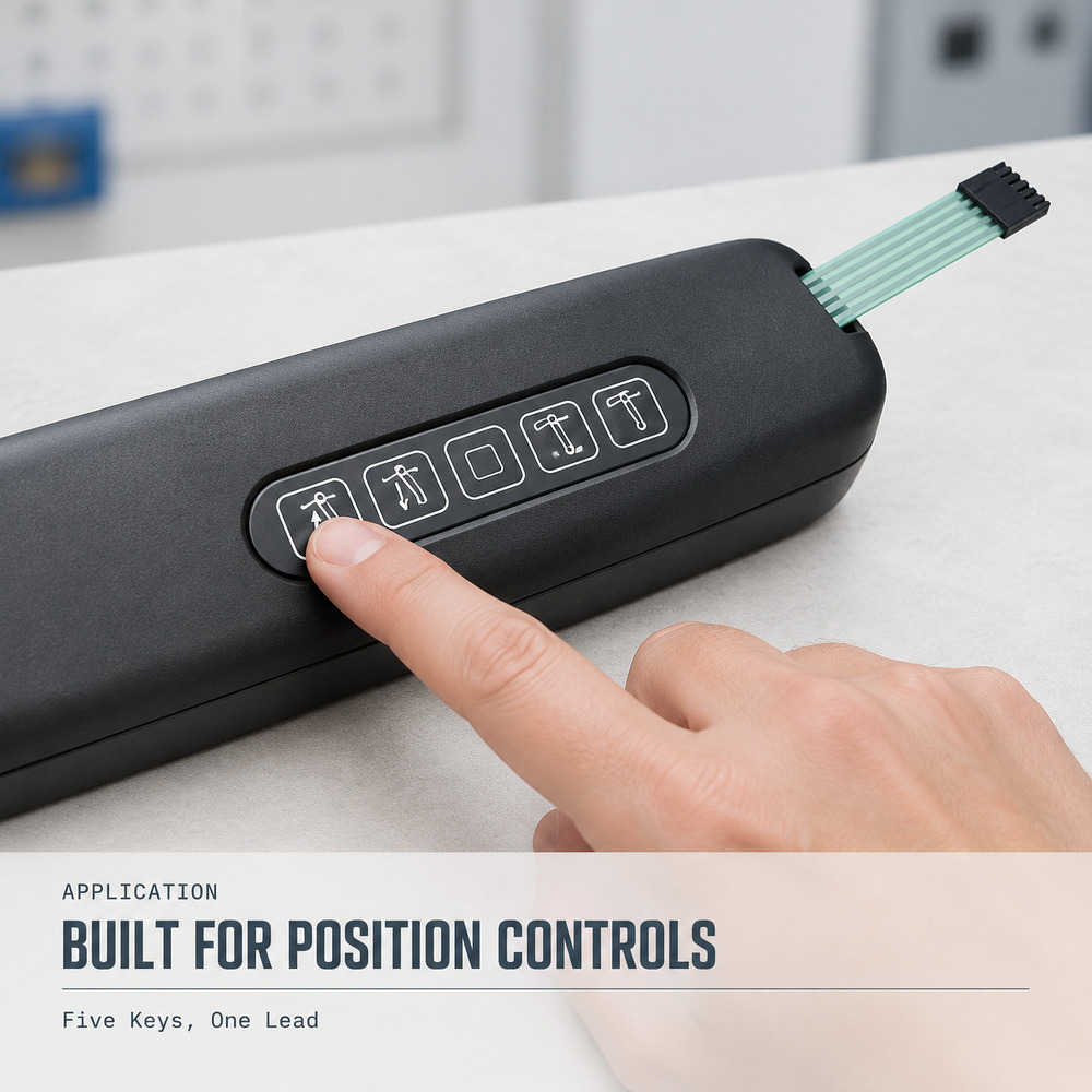 Custom 5-Key Membrane Switch Control Panel with Graphic Overlay Alibaba Supplier