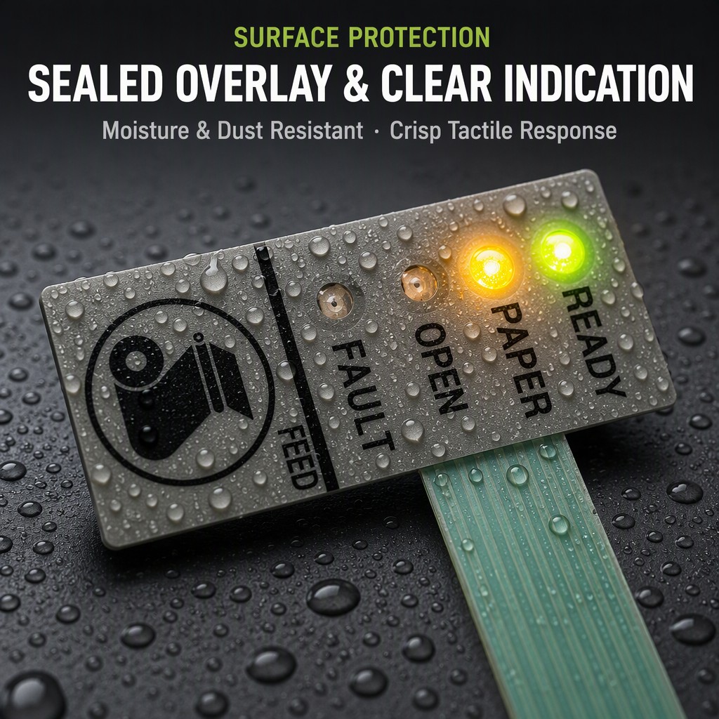 Custom LED Membrane Switch Indicator Panel Membrane Keypad with Status Lights for POS Medical Industrial Equipment