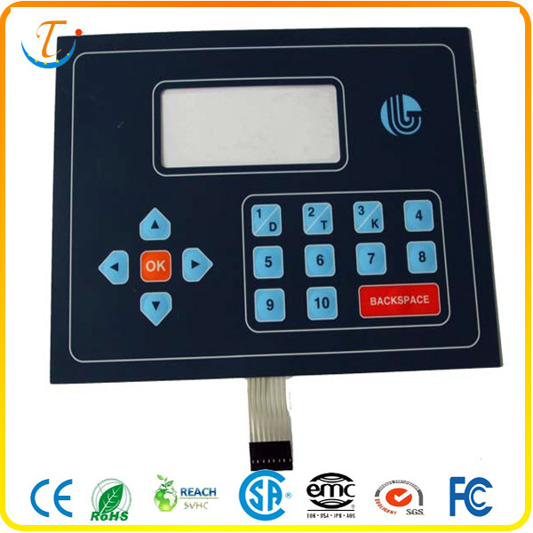0.125mm Glossy PET Material Membrane Switch Keyboard Circuit with 3M467 Adhesive 2NO for Vending Machine Application