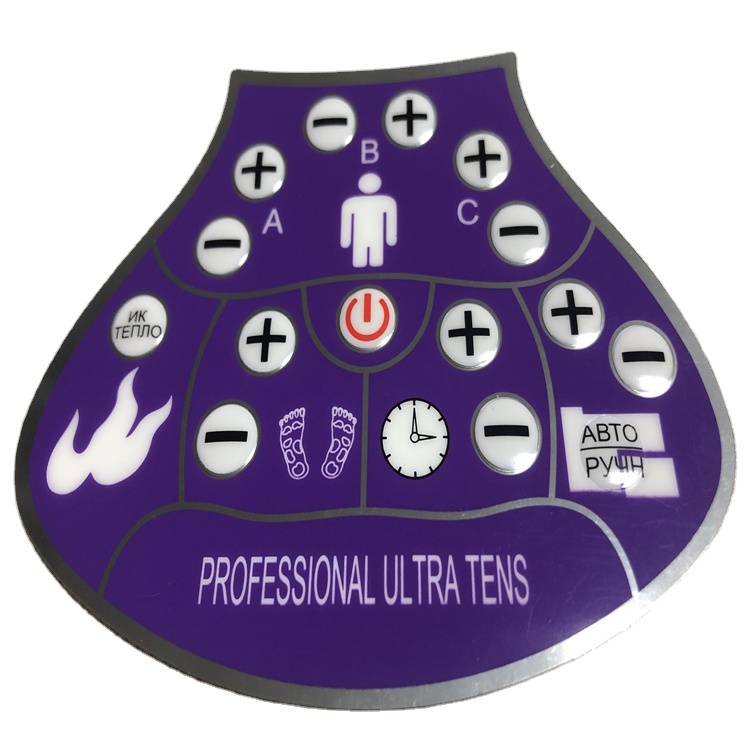 OEM Silk Screen Graphic Overlay Membrane Switch Keypad PET PC Foil Sticker