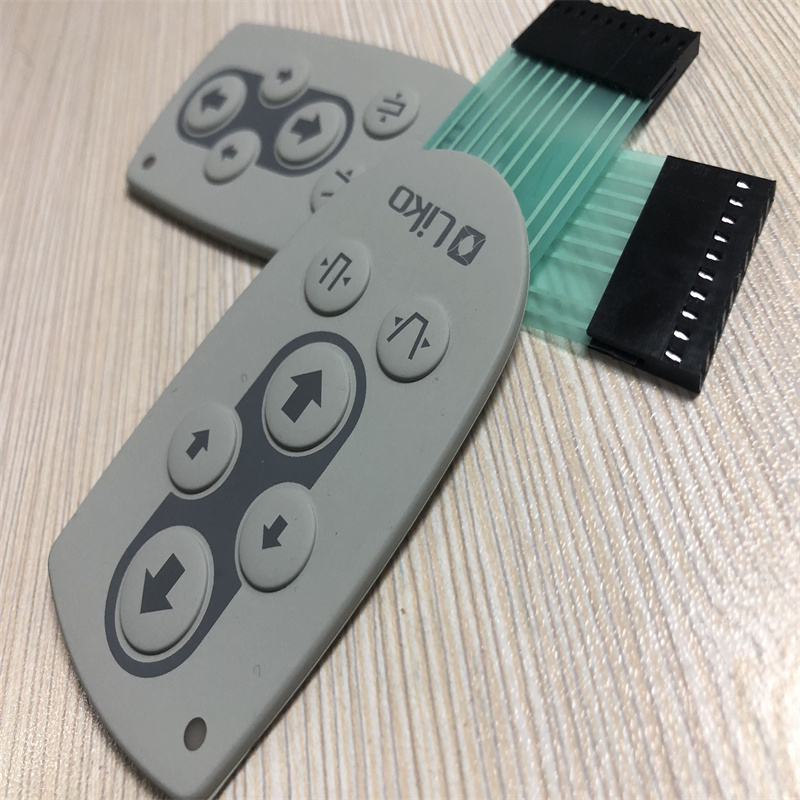 Custom Silicone Rubber Membrane Switch Keypad Metal Dome Tactile Integrated LED Backlighting for Medical Device Control Panel