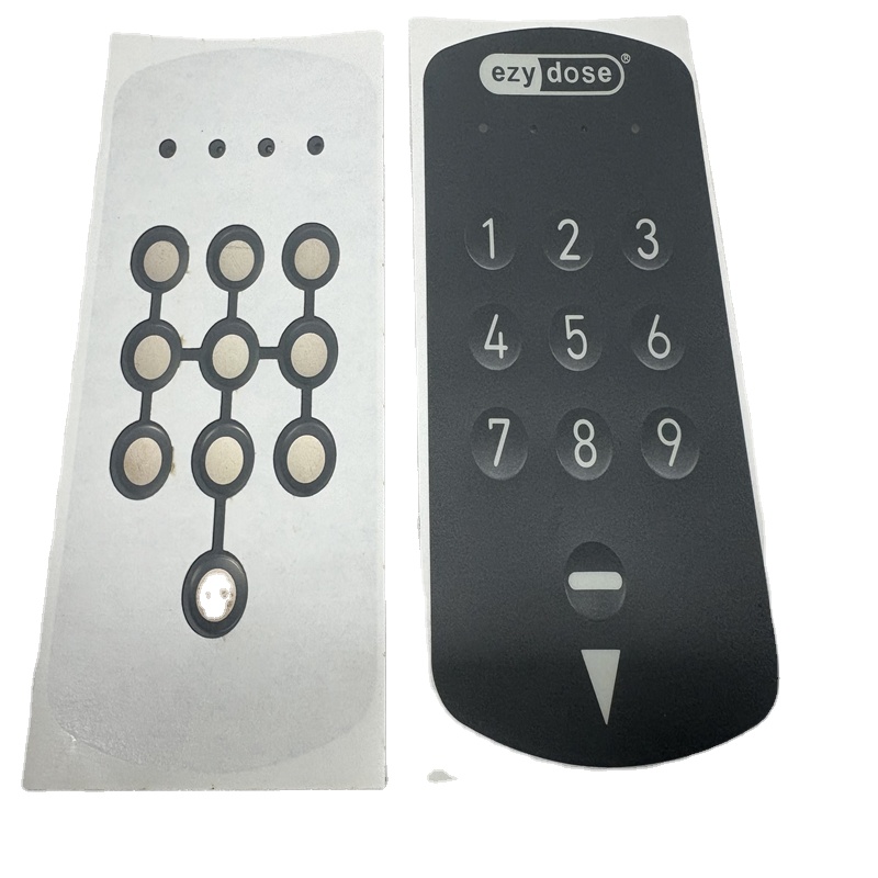 Matte Velvet Surface Polycarbonate Overlay Label Reverse Printed Graphic Overlay with Adhesive