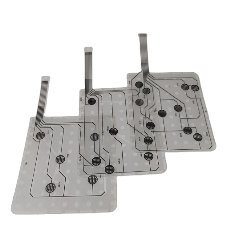 Custom Flexible Silver Ink Printed Circuit Membrane Pressure Sensor Thin Film Force Sensitive Resistor FSR Sensor