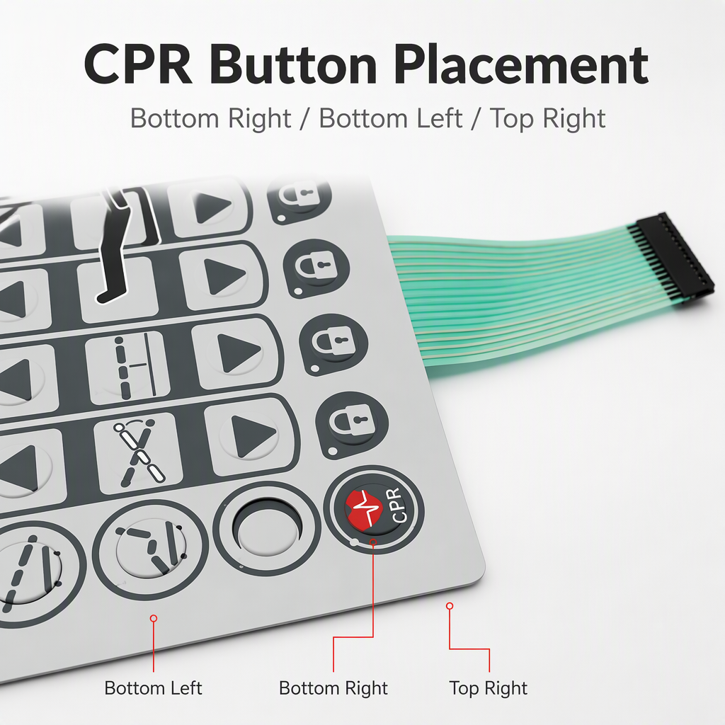 Medical Bed Membrane Keypad Tactile Membrane Switch Panel for Hospital Beds Surgical Tables Patient Lifters
