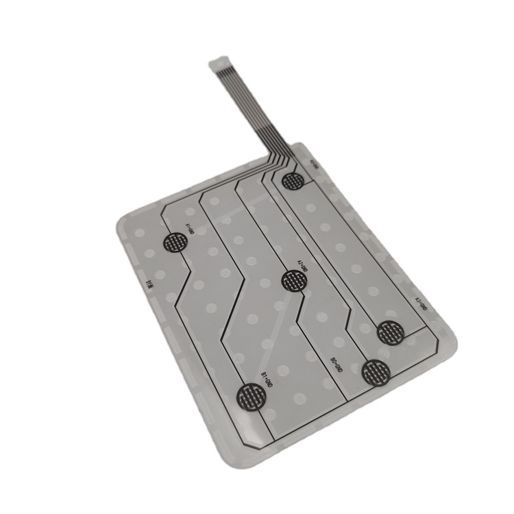 Custom Flexible Silver Ink Printed Circuit Membrane Pressure Sensor Thin Film Force Sensitive Resistor FSR Sensor