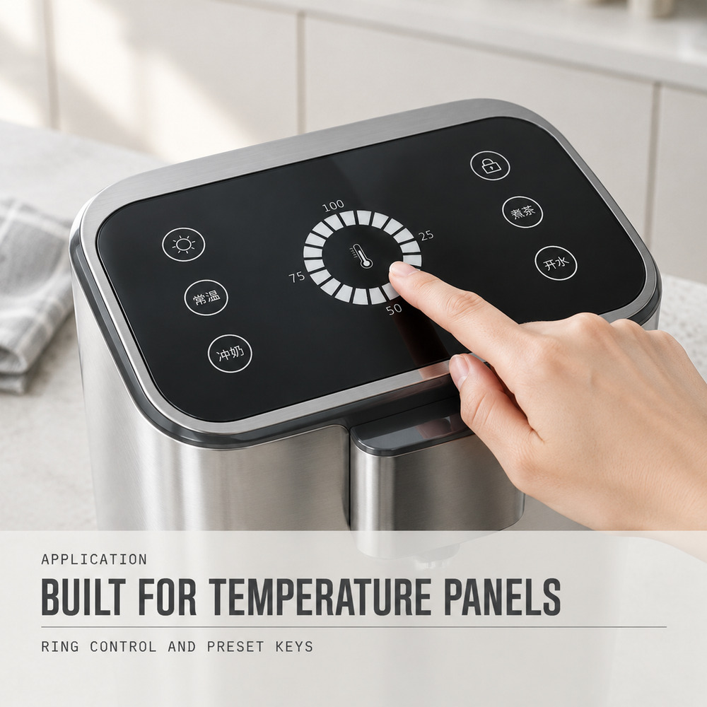 Water Dispenser Membrane Switch Control Panel with LED display PC/PET/PMMA Graphic Overlay panel