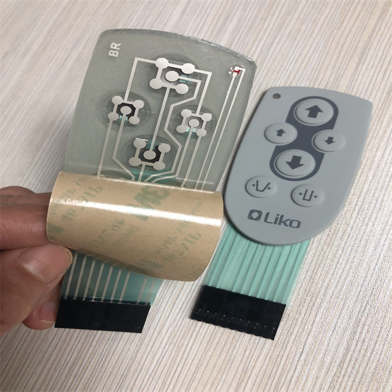 Custom Silicone Rubber Membrane Switch Keypad Metal Dome Tactile Integrated LED Backlighting for Medical Device Control Panel