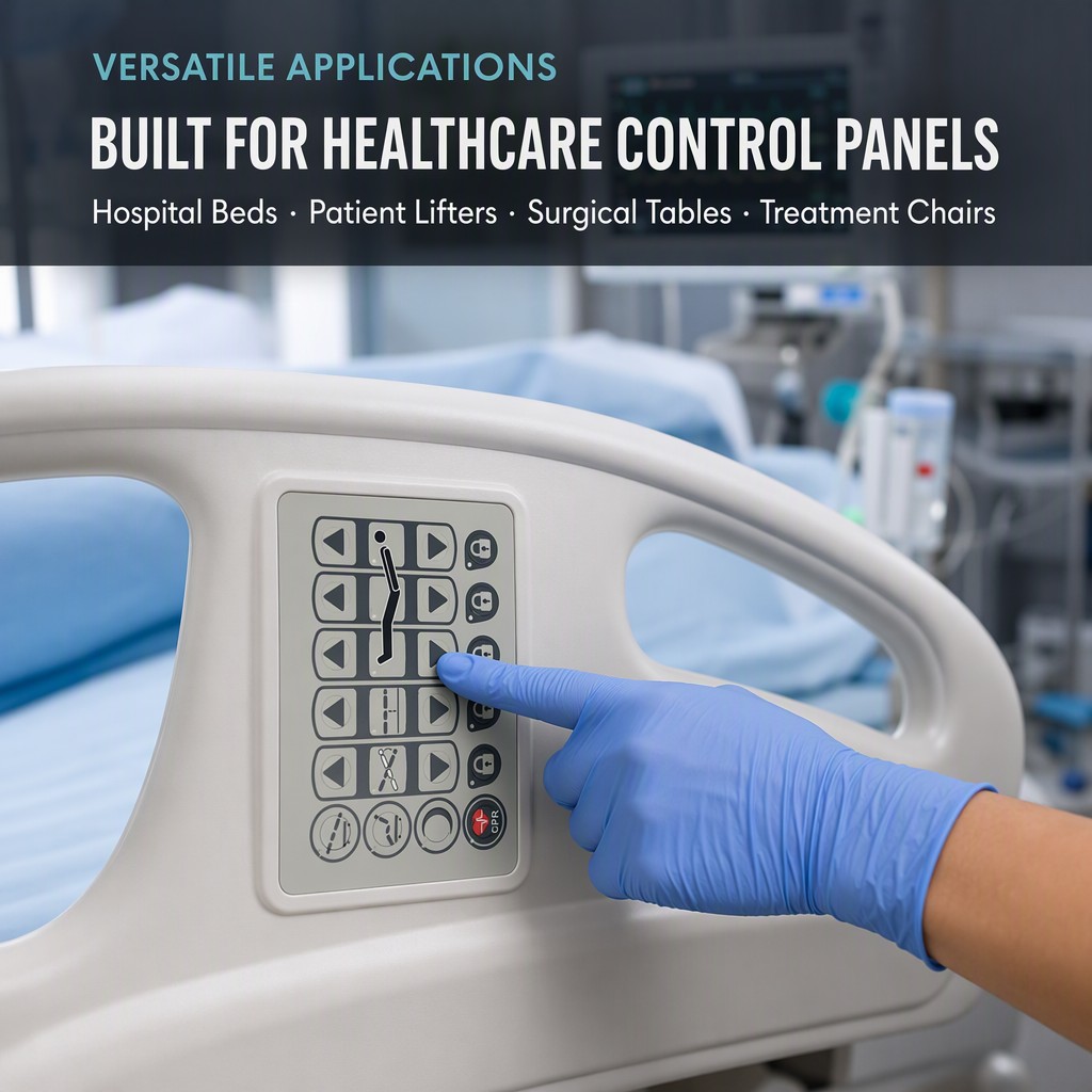 Medical Bed Membrane Keypad Tactile Membrane Switch Panel for Hospital Beds Surgical Tables Patient Lifters