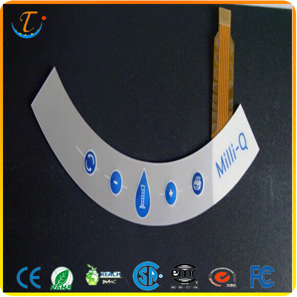 Custom Embossing Button Tactile Membrane Switch Keypad Waterproof PET Panel With FPC Tail for Remote Controller