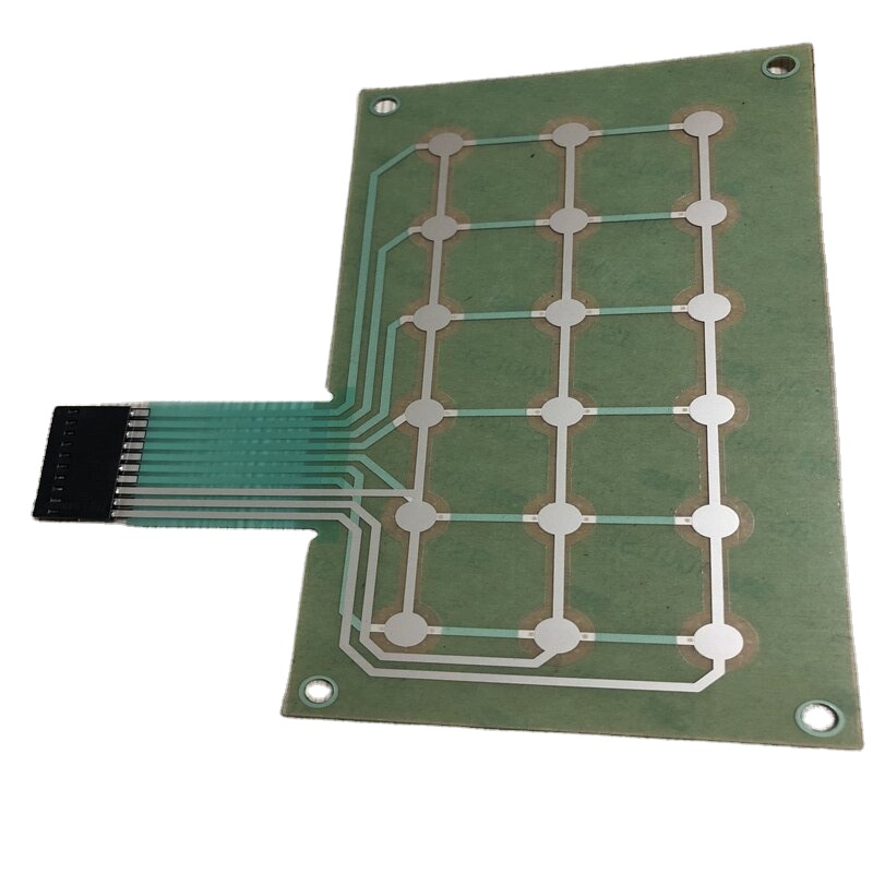 0.125mm Glossy PET Material Membrane Switch Keyboard Circuit with 3M467 Adhesive 2NO for Vending Machine Application