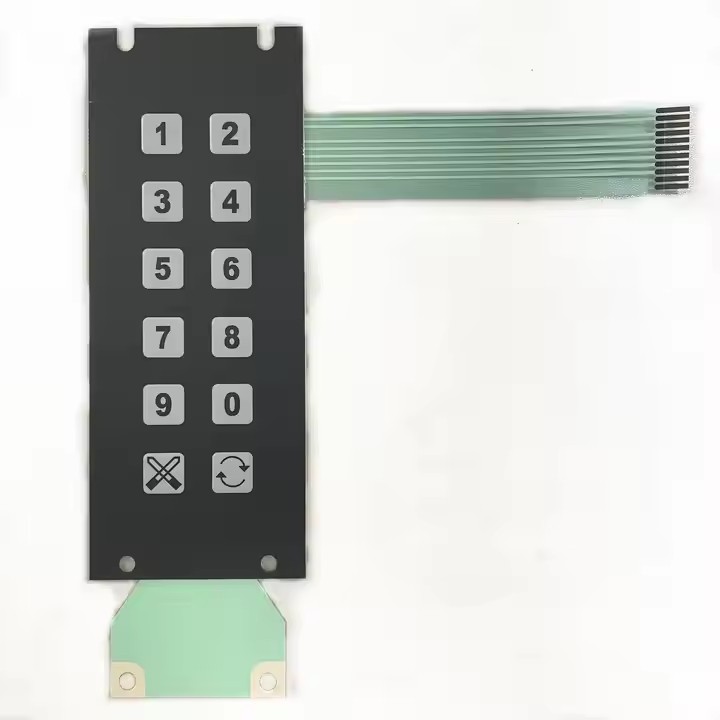 Factory Custom Silk Screen Membrane Switch Non-tactile Keyboard With Adhesive for Fuel Dispenser Panel