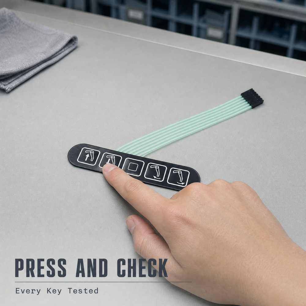 Custom 5-Key Membrane Switch Control Panel with Graphic Overlay Alibaba Supplier