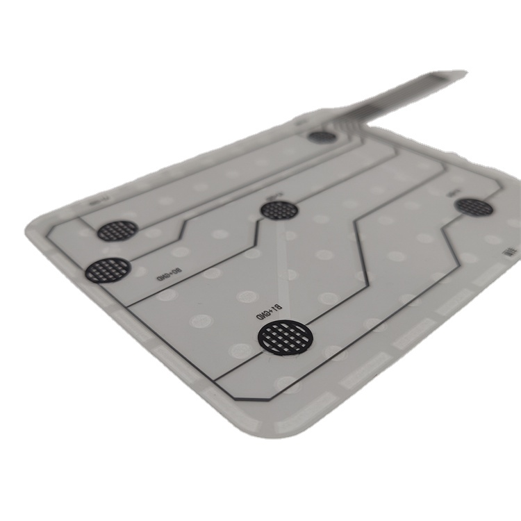 Custom Flexible Silver Ink Printed Circuit Membrane Pressure Sensor Thin Film Force Sensitive Resistor FSR Sensor